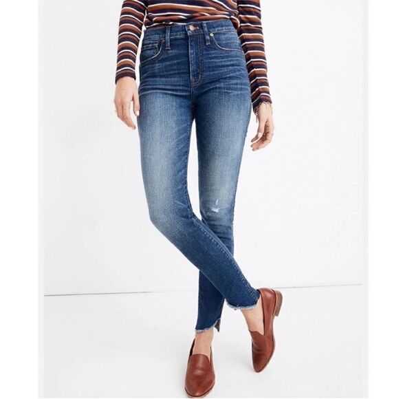 Madewell High-Rise Skinny Jeans Cutout Tulip Hem Edition - Picture 1 of 15